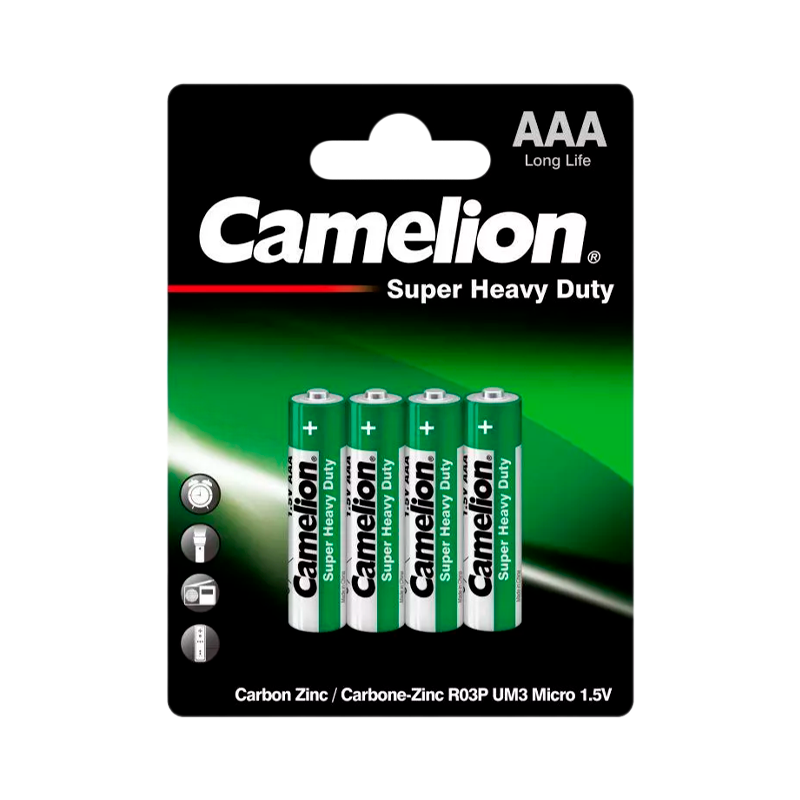 Батарейка Camelion Super R03 AAA BL4 Heavy Duty 1.5V (4/48/1152)