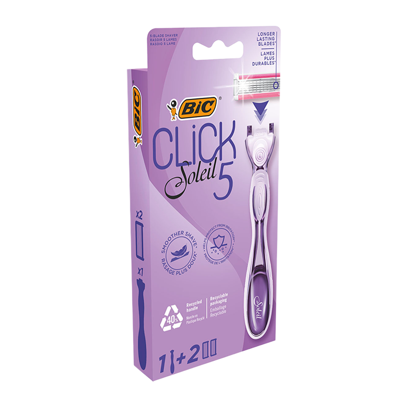 Бритва BIC Soleil Click 5 5 лезвий 2 кассеты пластиковая ручка (1/10)