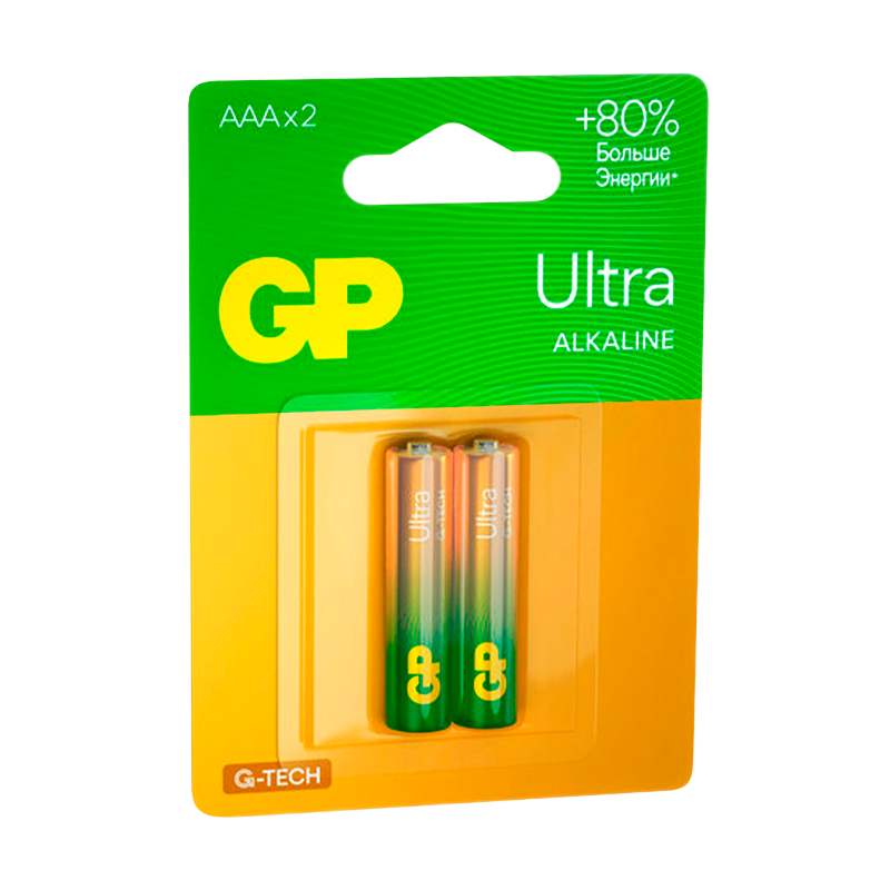 Батарейка GP ULTRA G-Tech LR03 AAA BL2 Alkaline 1.5V (2/20/160) R