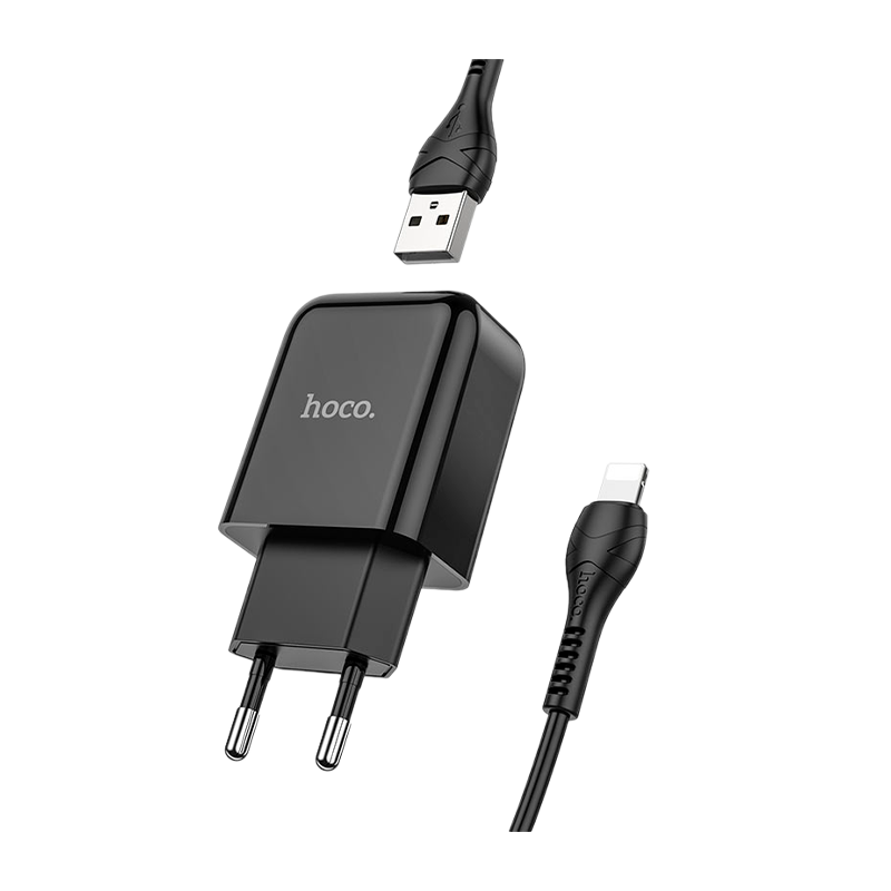 Сетевое З/У HOCO N2 1USB 2.0A черный (1/13/130)