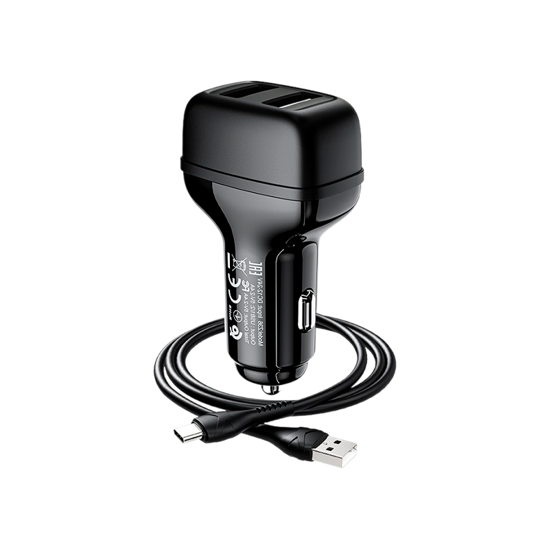 Автомобильное З/У HOCO Z36 2USB 2.1A черный (1/14/140)