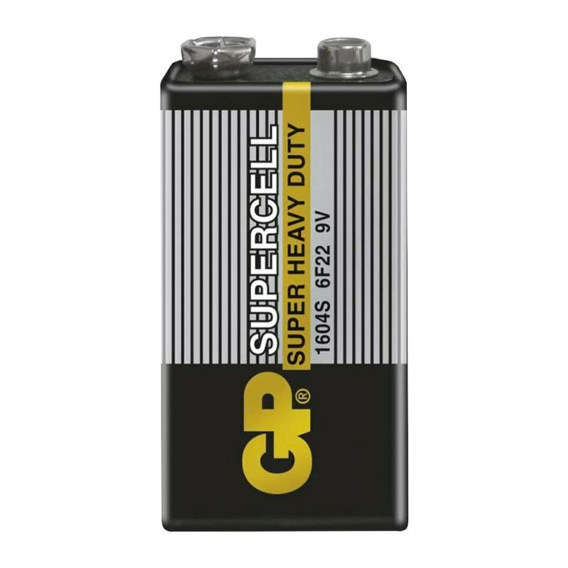 Батарейка GP Supercell Крона 6F22 Shrink 1 Heavy Duty 9V (1/10/500) R