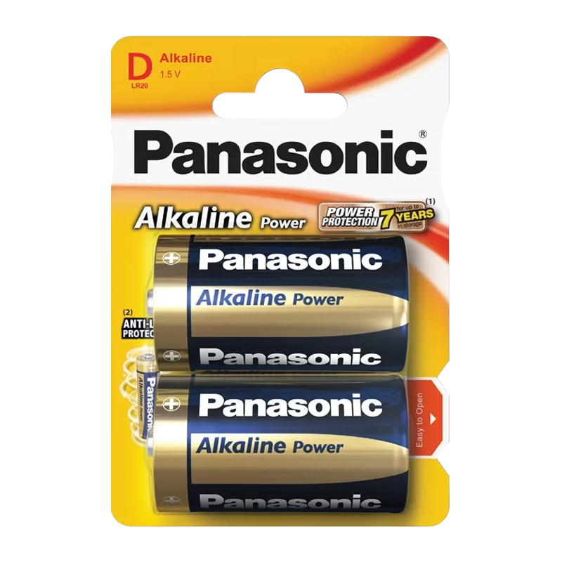 Батарейка Panasonic Power LR20 D BL2 Alkaline 1.5V (2/24/120)