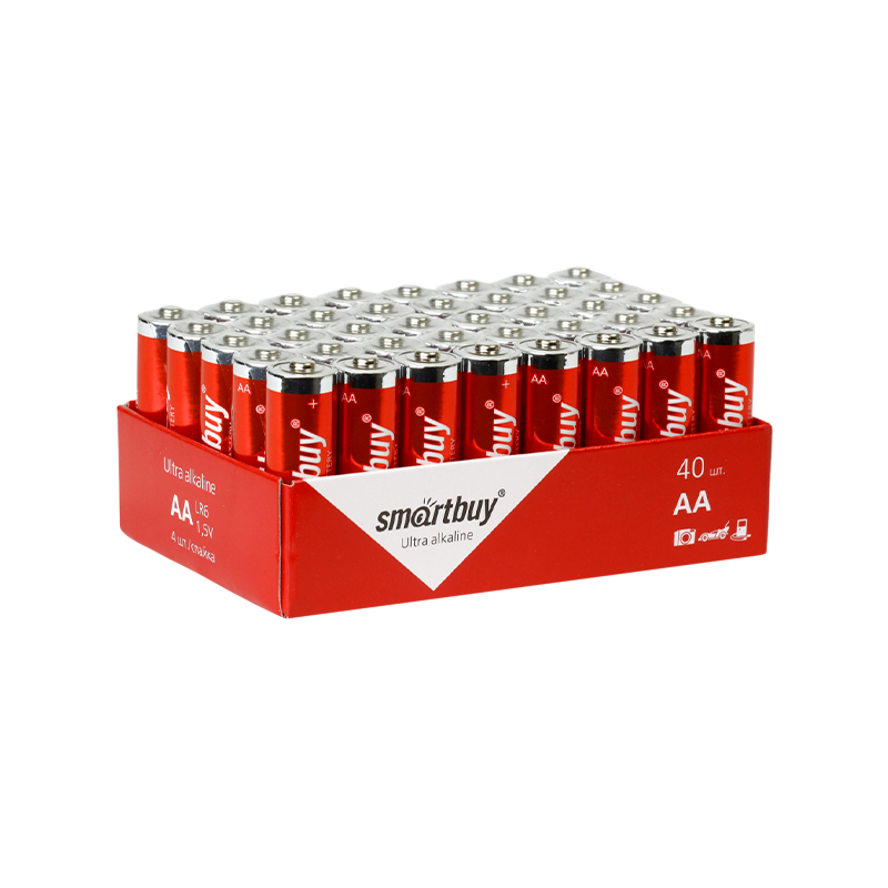 Батарейка Smartbuy LR6 AA Shrink 40 Alkaline 1.5V (40/720)