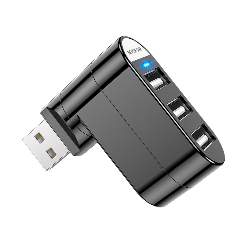 USB-Хаб Borofone DH3 4USB USB (m) черный (1/26/156)