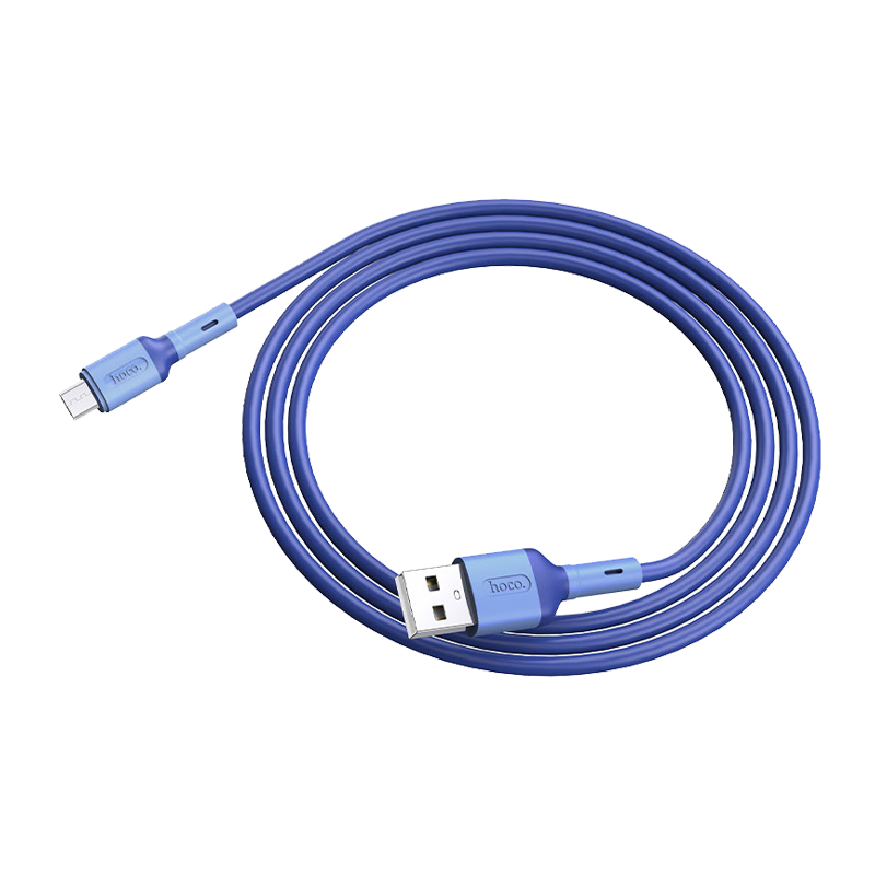 Кабель HOCO X65 USB (m)-microUSB (m) 1.0м 2.4A TPE синий (1/31/310)