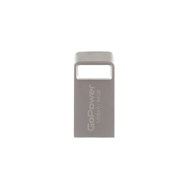 Флеш-накопитель GoPower MINI 64GB USB3.0 металл серебряный (1/50/1000)
