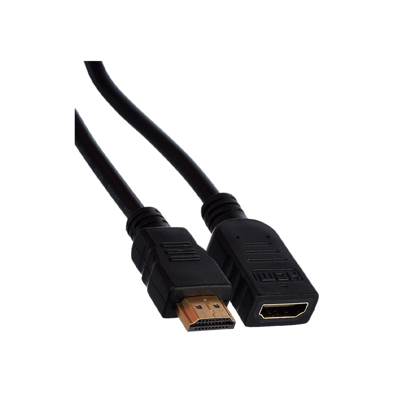 Кабель GoPower удлинитель HDMI 2.0 (m)-HDMI (f) 0.5м ПВХ черный Premium Zip-Lock c подвесом (1/250)