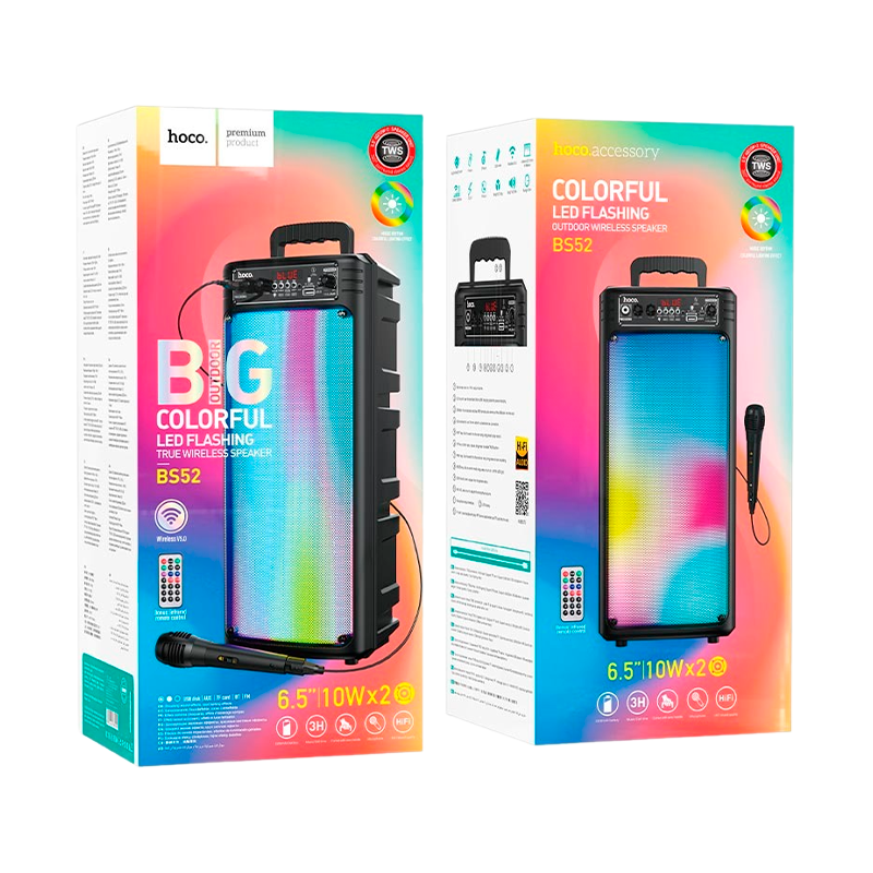 Портативная колонка HOCO BS52 bluetooth 5.0 microSD караоке черный (1/6)