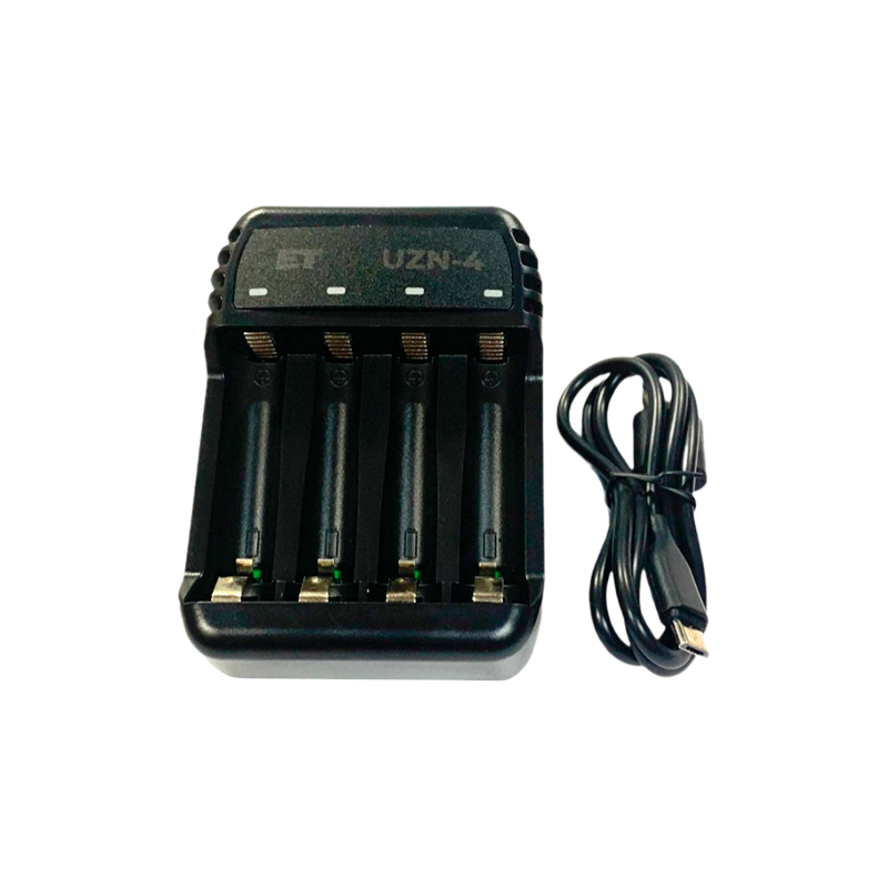 Зарядное устройство&nbsp;&nbsp;ET UZN-4&nbsp;&nbsp;,NiZn и Ni-Cd/Ni-Mh ,AA и AAA, 4 слота от USB