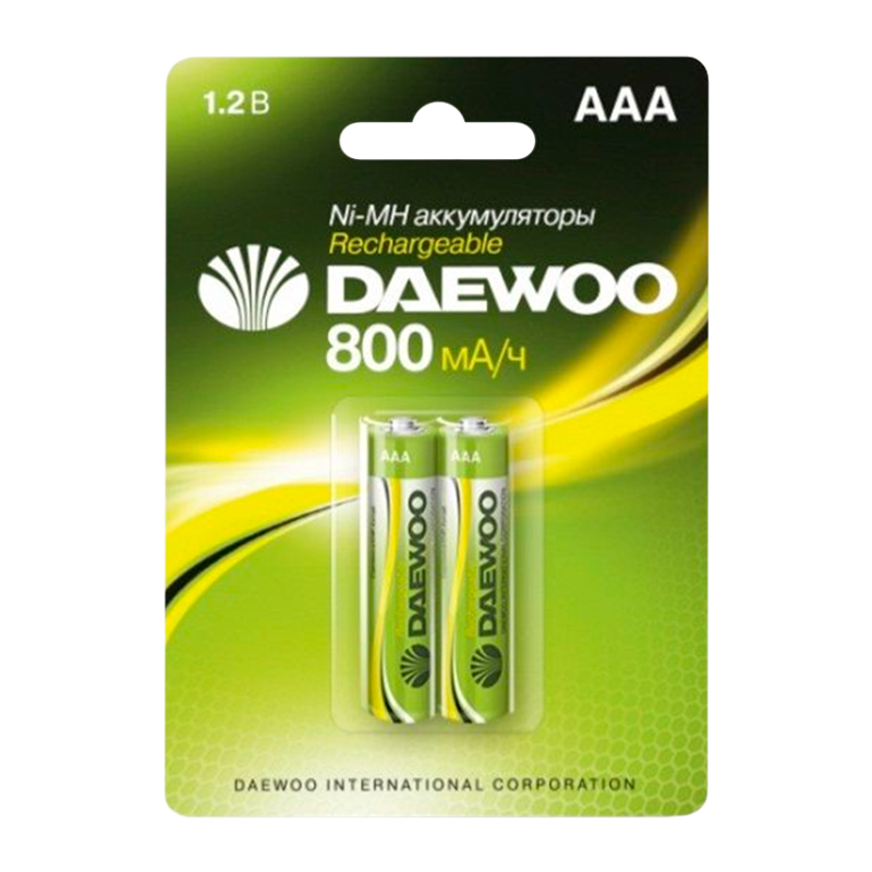 Аккумулятор бытовой Daewoo HR03 AAA BL2 NI-MH 800mAh (2/20/100)