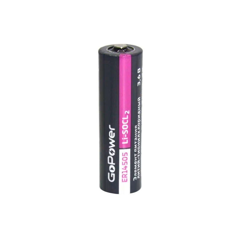 Батарейка GoPower ER14505 PC1 Li-SOCl2 3.6V 2600mAh без выводов (1/10/500)