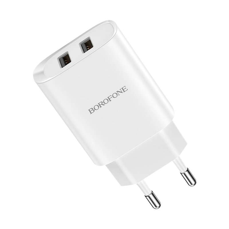 Сетевое З/У Borofone BN2 2USB 2.1A белый (1/35/140)