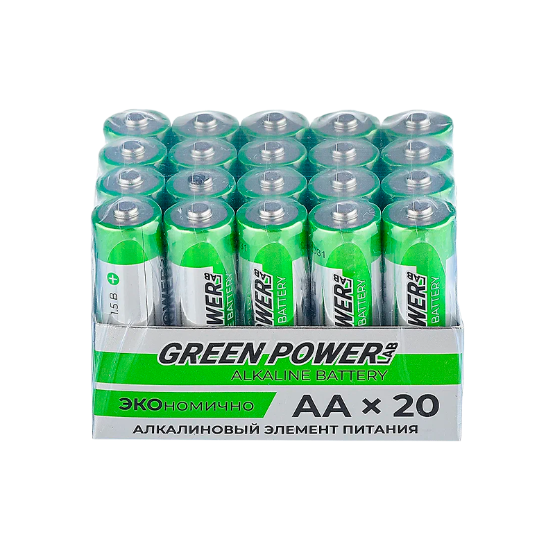 Батарейка GREEN POWERlab LR6 AA BOX20 Alkaline 1.5V (4/20/120/720)