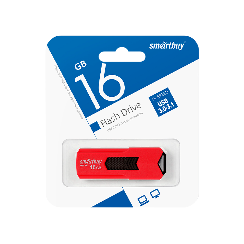 Флеш-накопитель Smartbuy Stream 16GB USB3.0 пластик красный