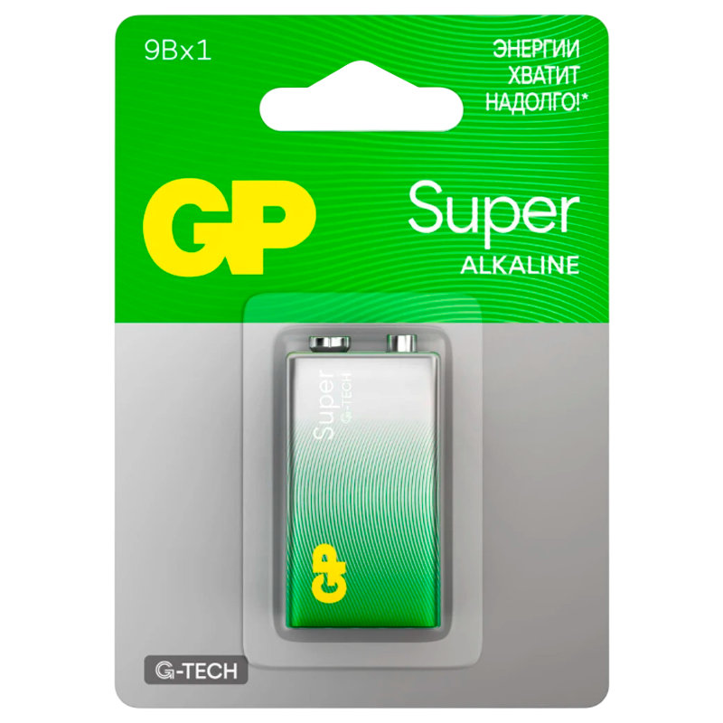 Батарейка GP Super G-Tech Крона 6LR61 BL1 Alkaline 9V (1/10/200) R