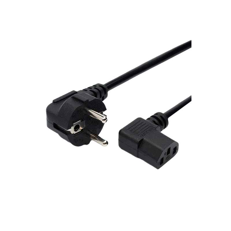 Кабель питания GoPower евровилка-C13 (f) 1.8м ПВХ 0.75мм угловой черный (1/100)