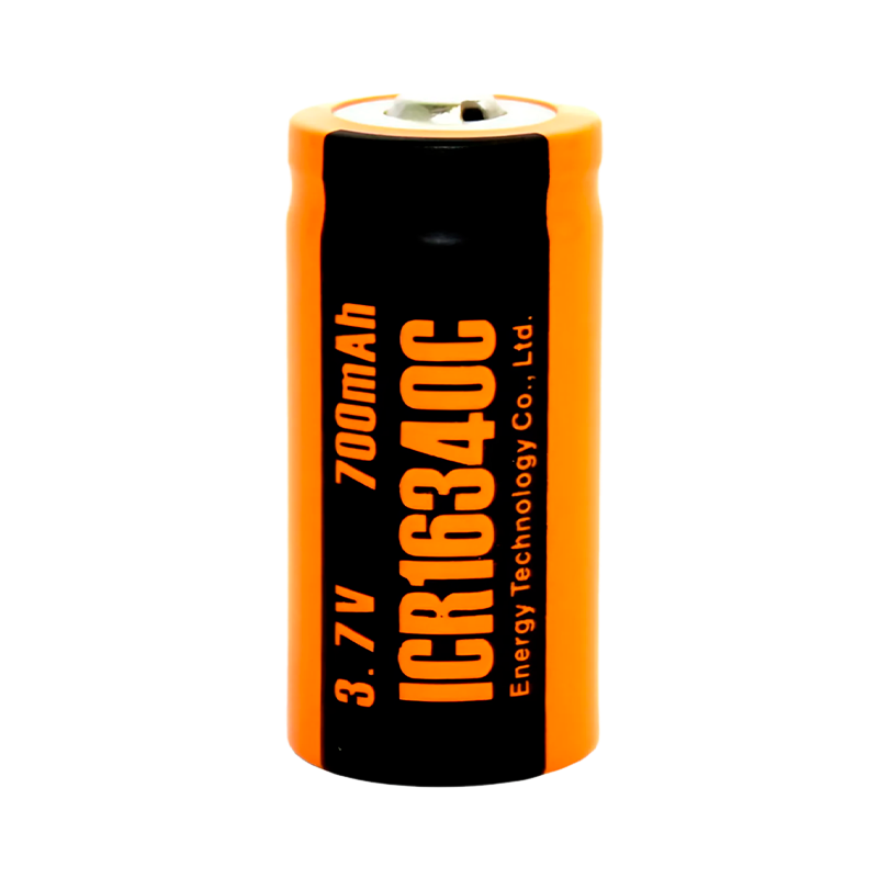 Аккумулятор ET ICR16340С-HT 16.5*34.0, 700mAh, Li-Ion, высокий + (1/50/200)