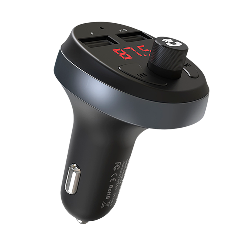 FM-трансмиттер HOCO E41 2USB microSD bluetooth 4.2 черный (1/96)