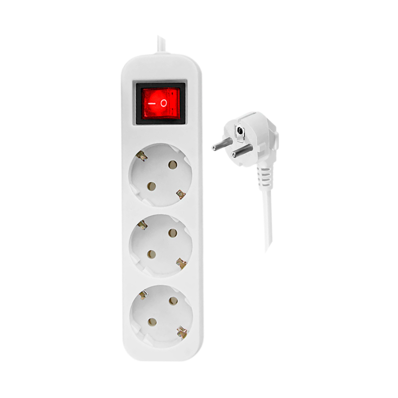 Удлинитель Defender S350 3р.С/З 10A 5.0м с выкл. ПВС 3x1мм² белый (1/30)