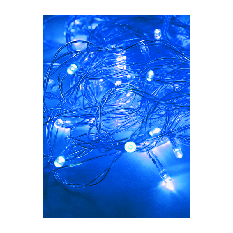 Гирлянда Космос 120LED 12.8м лампочки нить 8 режимов голубой (1/50)
