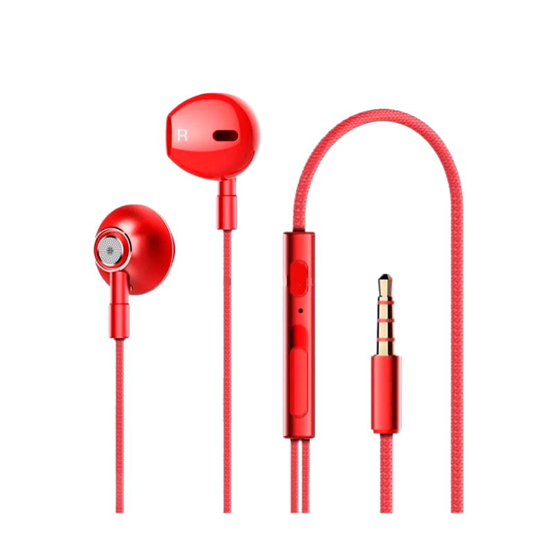 Наушники внутриканальные Lenovo HF140 с микр. красный
