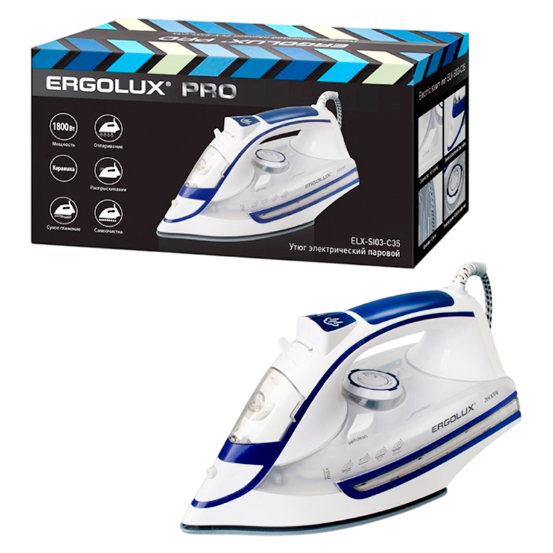 Утюг Ergolux ELX-SI03-C35 2600W белый синий