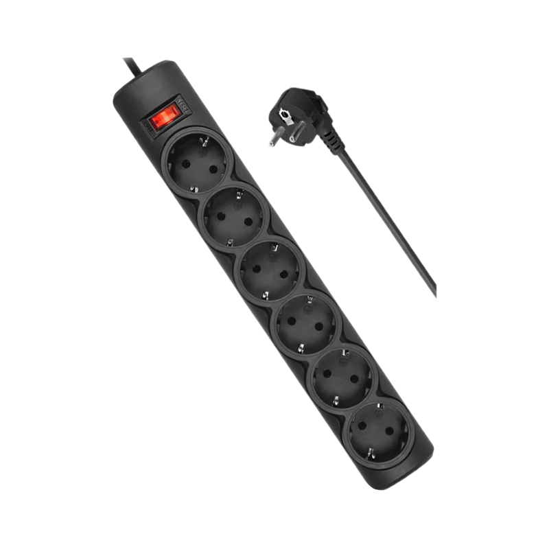 Сетевой фильтр Defender DFS 153 6р.С/З 10A 125 Дж 3.0м черный (1/30)