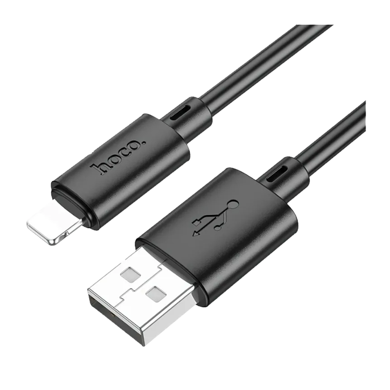 Кабель HOCO X88 USB (m)-Lightning (m) 1.0м 2.4A ПВХ черный (1/420)