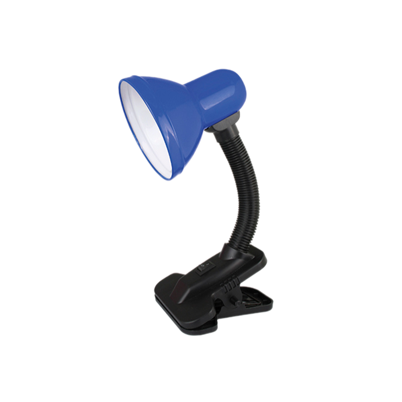 Светильник настольный Ultraflash UF-320P 60W 230V E27 прищепка синий (1/36)