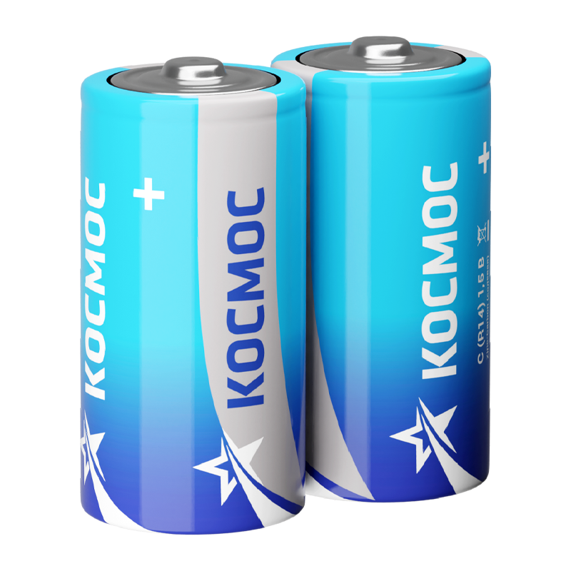 *Батарейка Космос R14 C Shrink 2 Zinc Carbon 1.5V (2/24/288) 