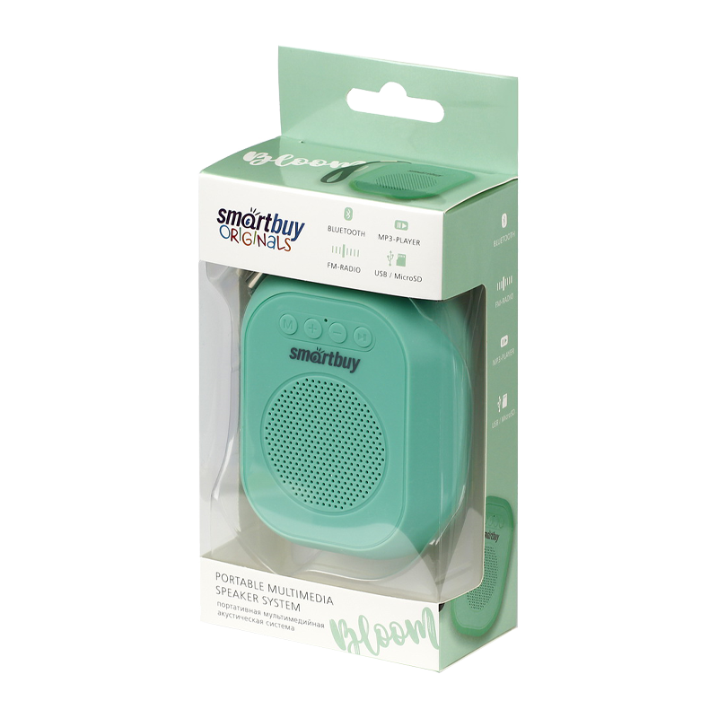Портативная колонка Smartbuy BLOOM bluetooth 5.0 microSD FM бирюзовый (1/30)