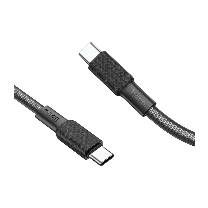 Кабель HOCO X69 Type-C (m)-Type-C (m) 1.0м 3.0A 60W нейлон белый черный (1/33/330)