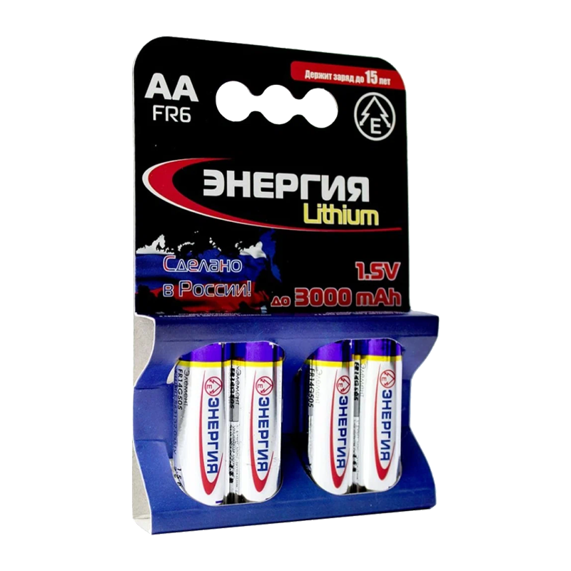 Батарейка Энергия FR6 AA FR14G505 BL4 Lithium (4/40)