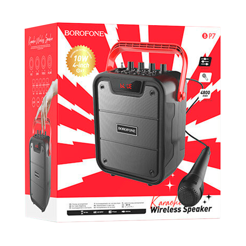Портативная колонка Borofone BP7 bluetooth 5.0 microSD караоке черный (1/12)