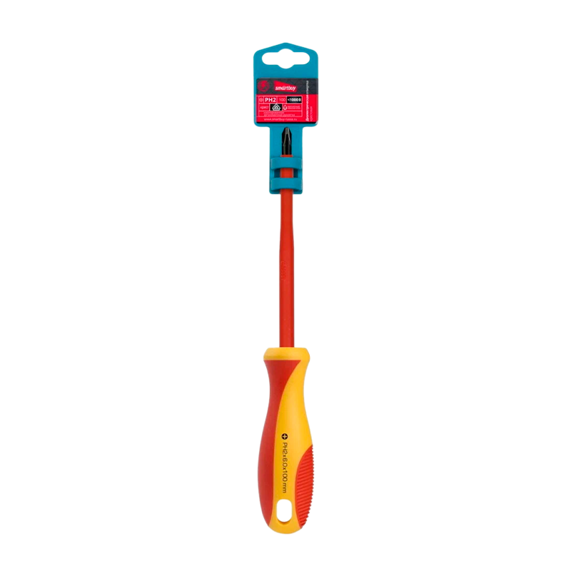 Диэлектрическая отвертка Smartbuy Tools крестовая PH2x100, до1000В,VDE