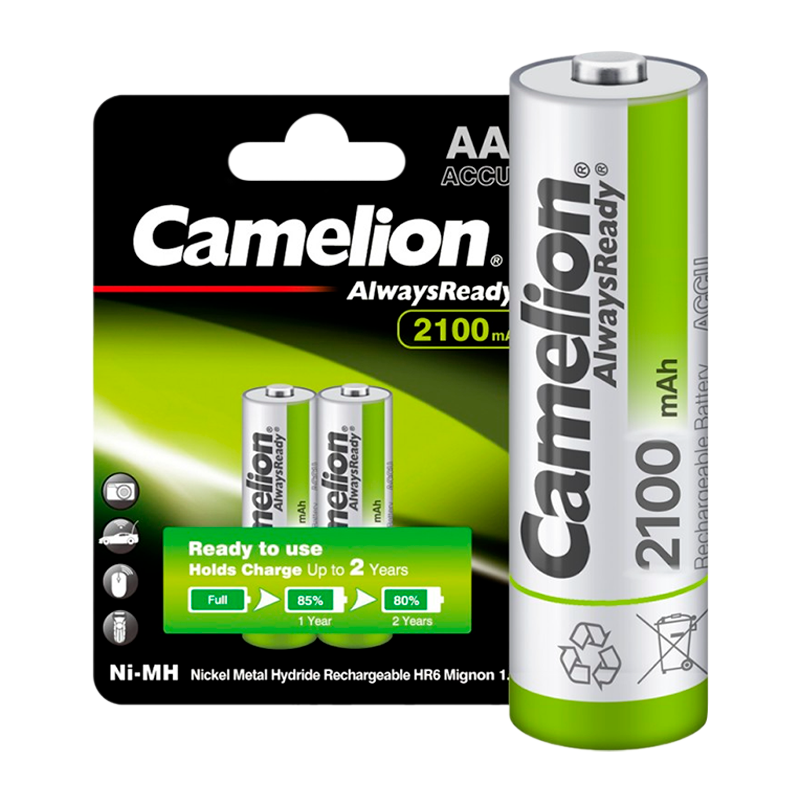 Аккумулятор предзаряженный RTU Camelion HR6 AA BL2 NI-MH Always Ready 2100mAh (2/24/384)