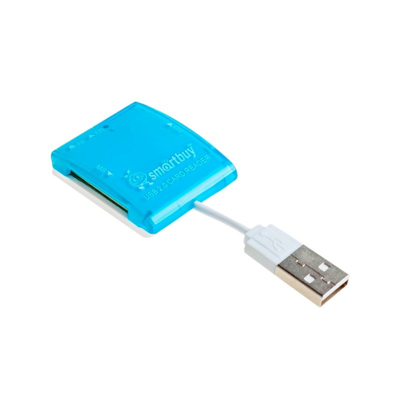 Картридер Smartbuy 713 USB2.0 SD/microSD/MS/M2 синий (1/5)