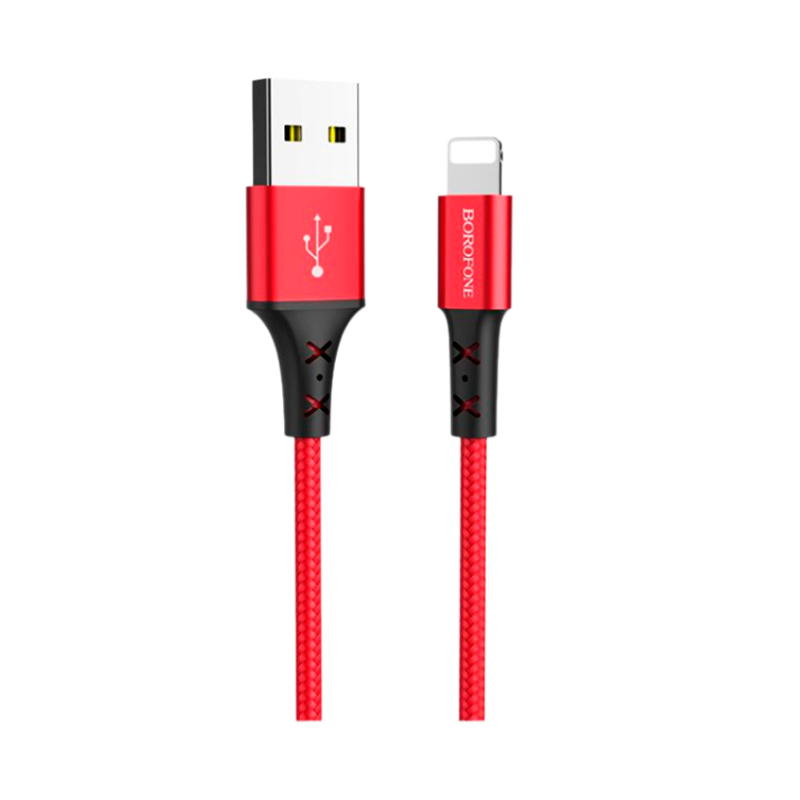 Кабель Borofone BX20 USB (m)-Lightning (m) 1.0м 2.0A нейлон красный (1/648)