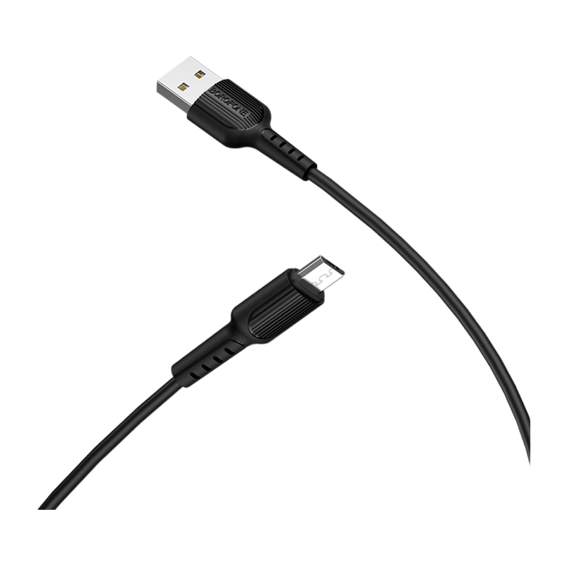 Кабель Borofone BX16 USB (m)-microUSB (m) 1.0м 2.4A ПВХ черный (1/648)