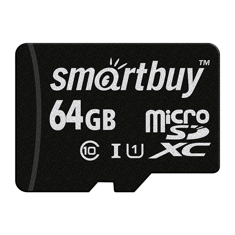 Карта памяти microSD Smartbuy 64GB Class10 UHS-I (U1) 60 МБ/сек без адаптера