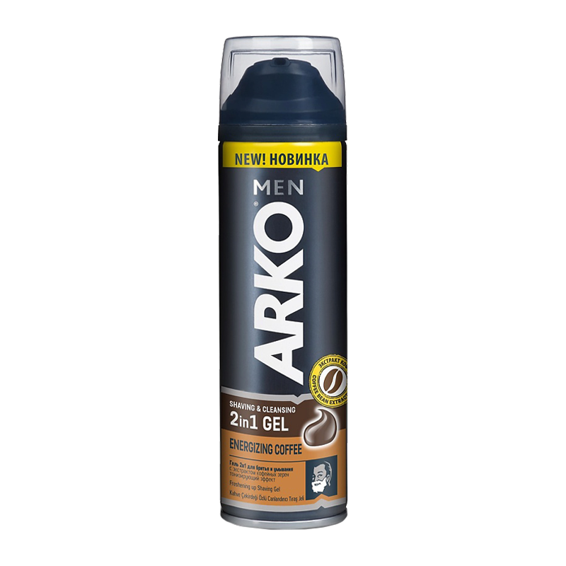 Гель для бритья и умывания Arko ENERGIZING COFFEE 200мл (1/24)