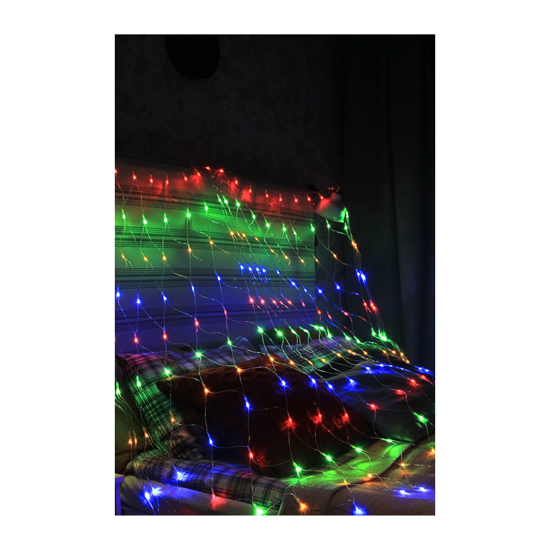 *Гирлянда Космос 240LED 1.8м лампочки сетка 8 режимов с контроллером ассорти (1/40) 