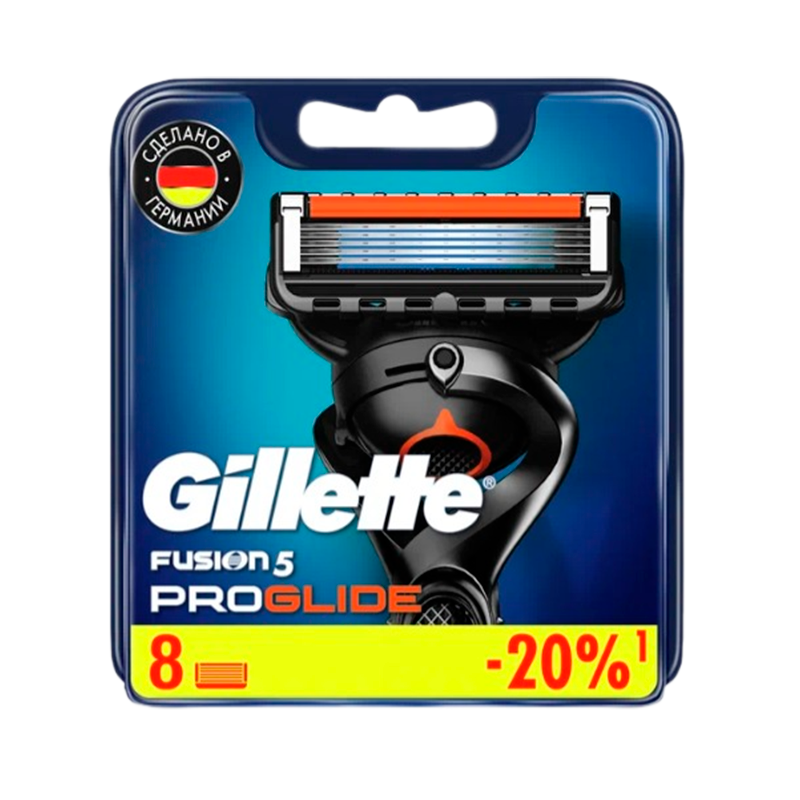 Сменные кассеты Gillette FUSION PROGLIDE (RUS) 5 лезвий 8шт. (цена за 1 шт) (8/80)