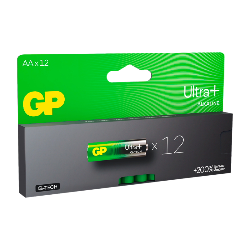 Батарейка GP ULTRA PLUS G-tech LR6 AA BL12 Alkaline 1.5V (12/96/768) R