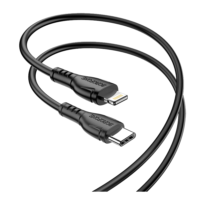 Кабель Borofone BX51 Lightning (m)-Type-C (m) 1.0м 2.4A ПВХ черный (1/360)