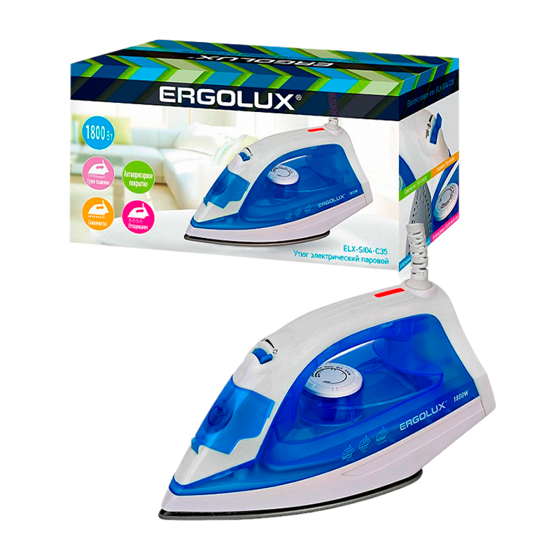 Утюг Ergolux ELX-SL04-C35 1800W белый синий