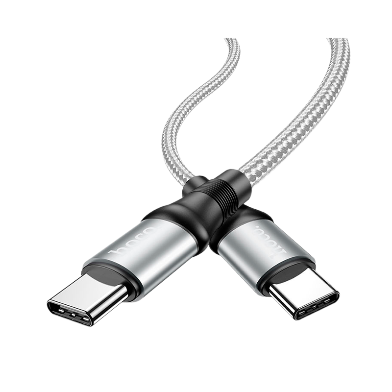 Кабель HOCO X50 Type-C (m)-Type-C (m) 2.0м 5.0A нейлон серый (1/22/220)