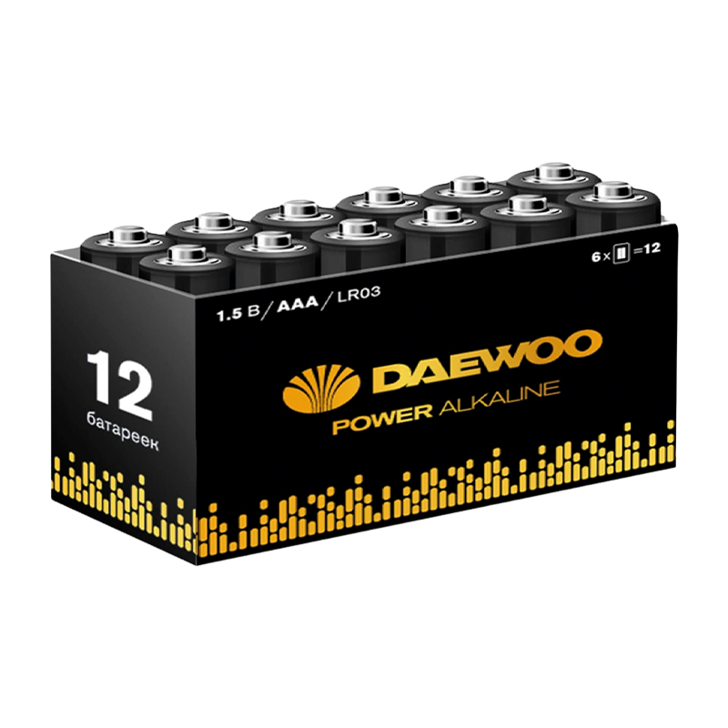 Батарейка Daewoo Power LR03 AAA BOX12 Alkaline 1.5V (12/72/576)