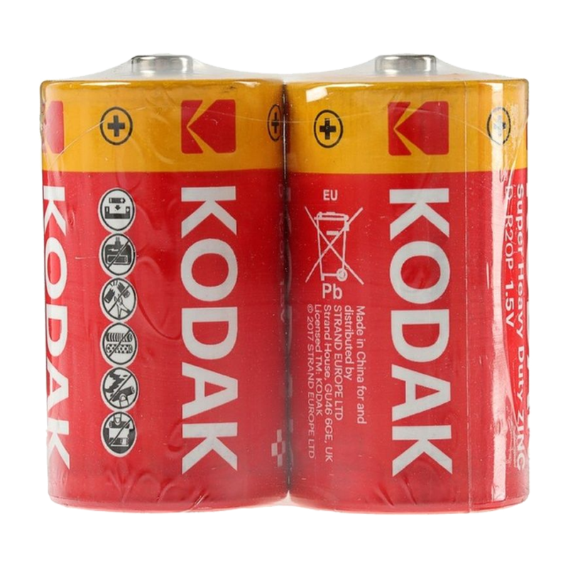 Батарейка Kodak Extra R20 D Shrink 2 Heavy Duty 1.5V (2/24/144/5616)
